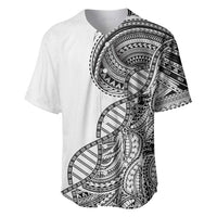 Samoan DNA Art Tattoo Baseball Jersey Polynesian Pattern White Color