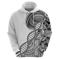Samoan DNA Art Tattoo Hoodie Polynesian Pattern White Color