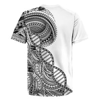 Samoan DNA Art Tattoo Rugby Jersey Polynesian Pattern White Color