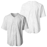 Samoan DNA Art Tattoo Baseball Jersey Polynesian Pattern All White