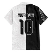 Custom New Zealand Football Hawaiian Shirt Silver Fern and Maori Tribal Black White Half Sporty Style LT03 - Polynesian Pride