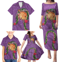 Hawaii Pikake and Maile Lei Family Matching Puletasi and Hawaiian Shirt Honu Polynesian Pattern Pink Color LT03 - Polynesian Pride