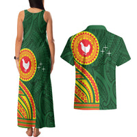 Manu'a Cession Day Couples Matching Tank Maxi Dress and Hawaiian Shirt Polynesian Pattern