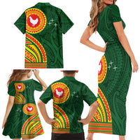 Manu'a Cession Day Family Matching Short Sleeve Bodycon Dress and Hawaiian Shirt Polynesian Pattern LT03 - Polynesian Pride