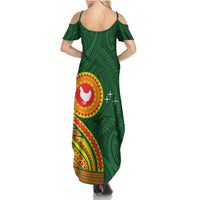 Manu'a Cession Day Family Matching Summer Maxi Dress and Hawaiian Shirt Polynesian Pattern