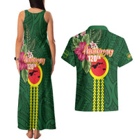 Manu'a Cession Day 120th Anniversary Couples Matching Tank Maxi Dress and Hawaiian Shirt Polynesian Pattern and Hibiscus Flower LT03 - Polynesian Pride