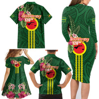 Manu'a Cession Day 120th Anniversary Family Matching Long Sleeve Bodycon Dress and Hawaiian Shirt Polynesian Pattern and Hibiscus Flower LT03 - Polynesian Pride