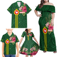 Manu'a Cession Day 120th Anniversary Family Matching Off Shoulder Maxi Dress and Hawaiian Shirt Polynesian Pattern and Hibiscus Flower LT03 - Polynesian Pride