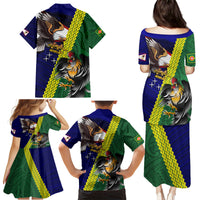 Manu'a Island and American Samoa Family Matching Puletasi and Hawaiian Shirt Rooster and Eagle Mascot LT03 - Polynesian Pride