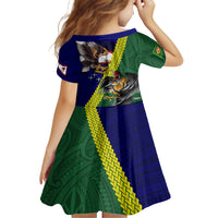 Manu'a Island and American Samoa Family Matching Tank Maxi Dress and Hawaiian Shirt Rooster and Eagle Mascot LT03 - Polynesian Pride
