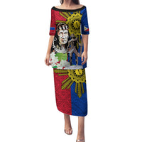 Philippines Lapu-Lapu Family Matching Puletasi and Hawaiian Shirt Filipino Sun Tattoo With Yakan Pattern LT03 Mom's Dress Red - Polynesian Pride