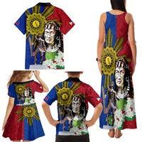 Philippines Lapu-Lapu Family Matching Tank Maxi Dress and Hawaiian Shirt Filipino Sun Tattoo With Yakan Pattern LT03 - Polynesian Pride
