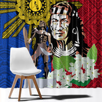 Philippines Lapu-Lapu Window Curtain Filipino Sun Tattoo With Yakan Pattern