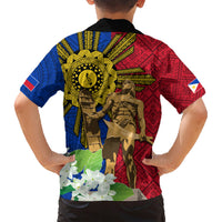 Philippines Lapu Lapu King Jasmine Flowers Family Matching Short Sleeve Bodycon Dress and Hawaiian Shirt Filipino Sun Tattoo LT03 - Polynesian Pride