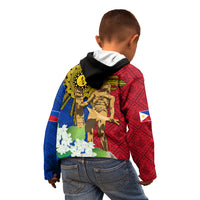 Philippines Lapu Lapu King Jasmine Flowers Kid Hoodie Filipino Sun Tattoo