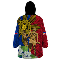 Philippines Lapu Lapu King Jasmine Flowers Wearable Blanket Hoodie Filipino Sun Tattoo LT03 - Polynesian Pride