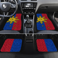 Philippines Sun Batok Tattoo Car Mats Polynesian and Yakan Pattern