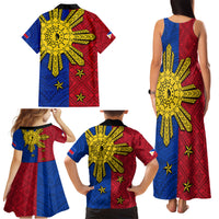 Philippines Sun Batok Tattoo Family Matching Tank Maxi Dress and Hawaiian Shirt Polynesian and Yakan Pattern LT03 - Polynesian Pride