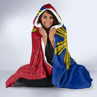 Philippines Sun Batok Tattoo Hooded Blanket Polynesian and Yakan Pattern