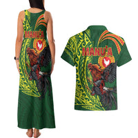 Proud of Manu'a Islands Couples Matching Tank Maxi Dress and Hawaiian Shirt Rooster and Polynesian Art Wing Style LT03 - Polynesian Pride