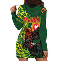 Proud of Manu'a Islands Hoodie Dress Rooster and Polynesian Art Wing Style LT03 - Polynesian Pride