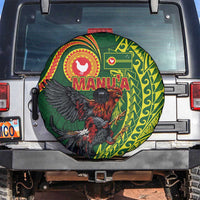 Proud of Manu'a Islands Spare Tire Cover Rooster and Polynesian Art Wing Style LT03 Green - Polynesian Pride