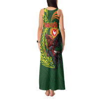 Proud of Manu'a Islands Tank Maxi Dress Rooster and Polynesian Art Wing Style LT03 - Polynesian Pride