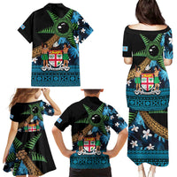 Fiji Day Family Matching Puletasi and Hawaiian Shirt Palm Tree With Plumeria Tapa Tribal Pattern LT03 - Polynesian Pride