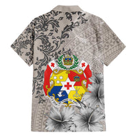 Tonga Culture Family Matching Off Shoulder Maxi Dress and Hawaiian Shirt Ngatu Pattern and Blooming Hibiscus LT03 - Polynesian Pride