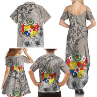 Tonga Culture Family Matching Summer Maxi Dress and Hawaiian Shirt Ngatu Pattern and Blooming Hibiscus LT03 - Polynesian Pride