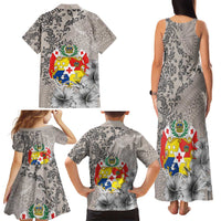 Tonga Culture Family Matching Tank Maxi Dress and Hawaiian Shirt Ngatu Pattern and Blooming Hibiscus LT03 - Polynesian Pride