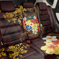 Tonga Ngatu and Hibiscus with Polynesian Tattoo Back Car Seat Cover Gold and Oxblood Color LT03 - Polynesian Pride