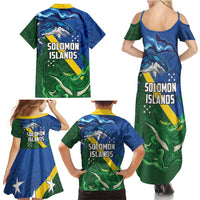 Solomon Islands Polynesian Tribal Shark and Crocodile Family Matching Summer Maxi Dress and Hawaiian Shirt LT03 - Polynesian Pride
