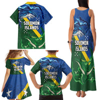 Solomon Islands Polynesian Tribal Shark and Crocodile Family Matching Tank Maxi Dress and Hawaiian Shirt LT03 - Polynesian Pride