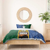 Solomon Islands Remembrance Day Bedding Set Lest We Forget and Polynesian Tattoo Pattern