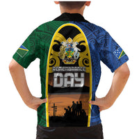 Solomon Islands Remembrance Day Family Matching Mermaid Dress and Hawaiian Shirt Lest We Forget and Polynesian Tattoo Pattern LT03 - Polynesian Pride