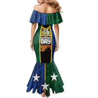 Solomon Islands Remembrance Day Family Matching Mermaid Dress and Hawaiian Shirt Lest We Forget and Polynesian Tattoo Pattern LT03 - Polynesian Pride