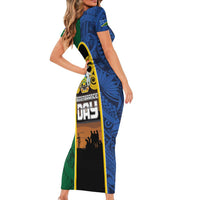 Solomon Islands Remembrance Day Family Matching Short Sleeve Bodycon Dress and Hawaiian Shirt Lest We Forget and Polynesian Tattoo Pattern LT03 - Polynesian Pride