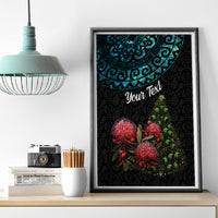 Personalized New Zealand Christmas Canvas Wall Art Maori Santa Pikorua and Pohutukawa Meri Kirihimete LT03 - Polynesian Pride