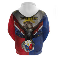 Custom Philippines World Champion Boxing Zip Hoodie Eagle-Grunge Design - Polynesian Pride