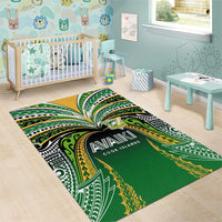 Cook Islands Rugby League Area Rug Avaiki Tatau Tribal Motifs Black Color LT03 - Polynesian Pride