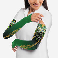 Custom Cook Islands Rugby League Arm Sleeves Avaiki Tatau Tribal Motifs Black Color LT03 - Polynesian Pride