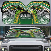 Cook Islands Rugby League Auto Sun Shade Avaiki Tatau Tribal Motifs Black Color LT03 Black - Polynesian Pride