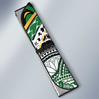 Cook Islands Rugby League Auto Sun Shade Avaiki Tatau Tribal Motifs Black Color LT03 - Polynesian Pride