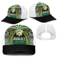 Cook Islands Rugby League Baseball Net Cap Avaiki Tatau Tribal Motifs Black Color LT03 - Polynesian Pride