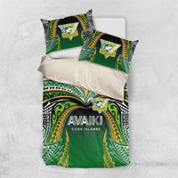Cook Islands Rugby League Bedding Set Avaiki Tatau Tribal Motifs Black Color LT03 US Twin 172cm x 218cm Black - Polynesian Pride