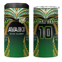 Custom Cook Islands Rugby League 4 in 1 Can Cooler Tumbler Avaiki Tatau Tribal Motifs Black Color LT03 One Size: 16 oz Black - Polynesian Pride