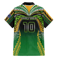 Custom Cook Islands Rugby League Family Matching Off Shoulder Short Dress and Hawaiian Shirt Avaiki Tatau Tribal Motifs Black Color LT03 - Polynesian Pride