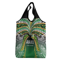 Cook Islands Rugby League Grocery Bag Avaiki Tatau Tribal Motifs Black Color LT03 - Polynesian Pride