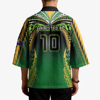 Custom Cook Islands Rugby League Kimono Avaiki Tatau Tribal Motifs Black Color LT03 - Polynesian Pride